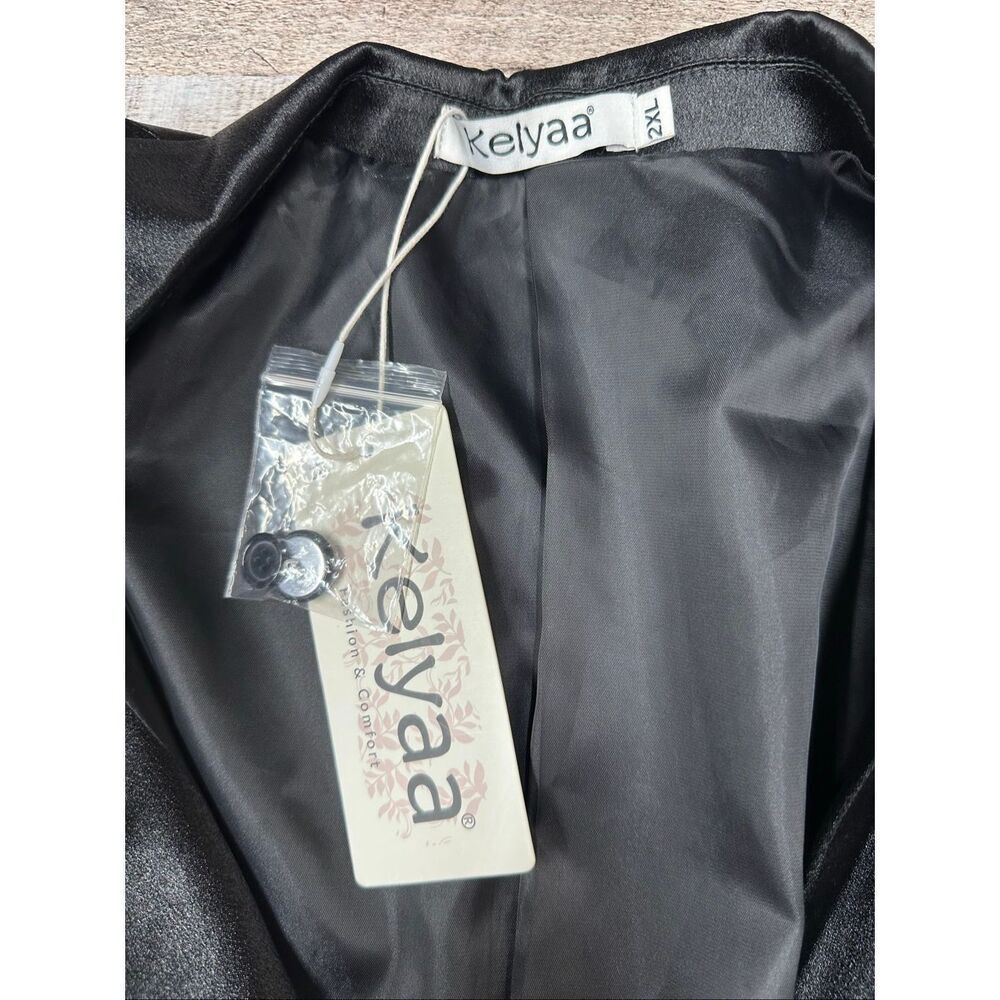 NWT Women Satin Suit Blazer Jacket Black Double Side Bows Party Wedding Size 2XL - Picture 8 of 9